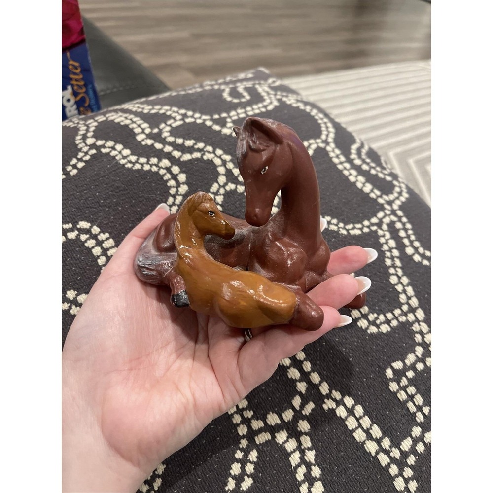 Vintage Foal Sculpture Horse And Foal Handcrafted